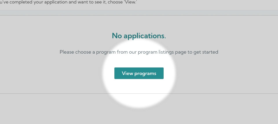 To confirm your organization’s eligibility, select the “View programs” button.